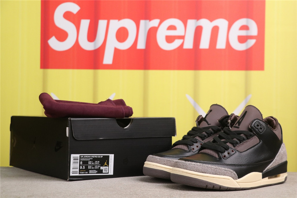 USD$44 Air Jordan A Ma Manière x Air Jordan 3 Black FZ4811-001 黑紫 Size 36-47.5 (36 36.5 37.5 38 38.
