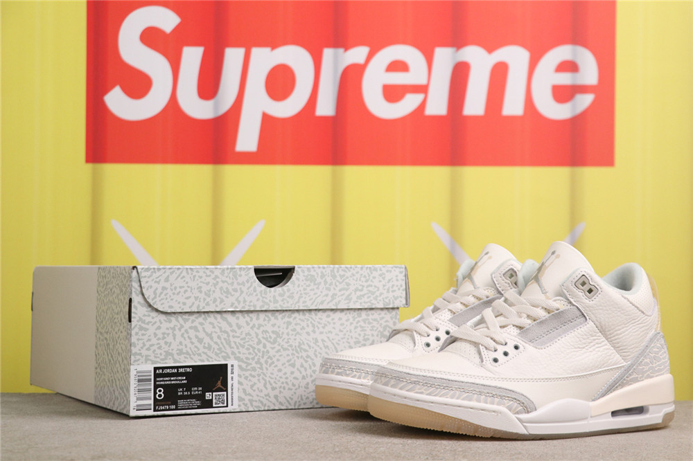 USD$48 Air Jordan 3 3 Air Jordan 3 Craft Ivory FJ9479-100 米黄 Size 36-47.5（36 36.5 37.5 38 38.5 39 4