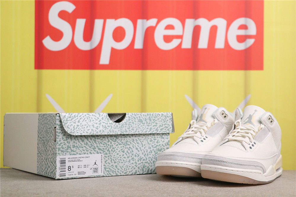 USD$70 Air Jordan 3 3 Air Jordan 3 x Travis Scott TS FJ9479-100 米黄 Size 40-47.5