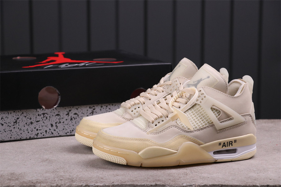 100USD OFF-WHITE x Air Jordan 4 SP WMNS CV9388-100 Size 40-47