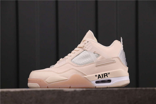 100USD OFF-WHITE x Air Jordan 4 Sail SP AQ9129 002 36-47