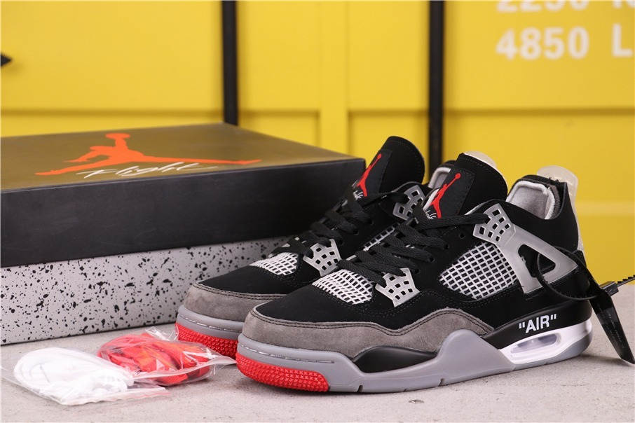 53USD OFF-WHITE x Air Jordan 4 Sail SP AQ9129-412 36-47.5