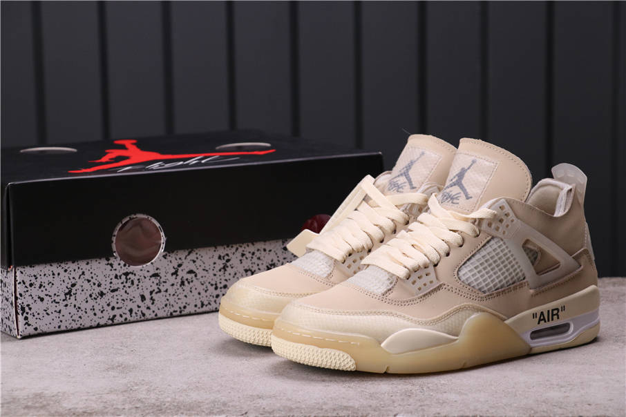 62USD OFF-WHITE x Air Jordan 4 SP CV9388-100 36-46