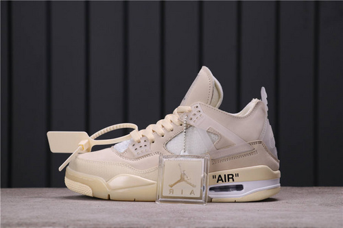78USD OFF-WHITE x Air Jordan 4 Sail SP WMNS AQ9129-002 40-46