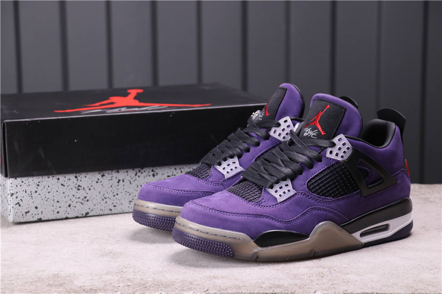 78USD Travis Scott x Air Jordan 4 Purple 308497-510 40-46
