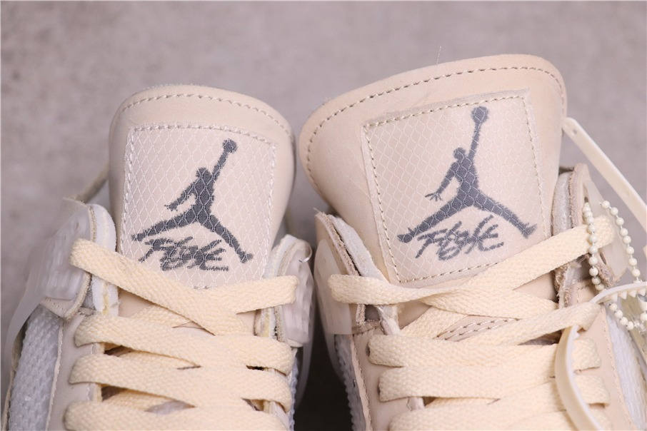 84USD OFF-WHITE x Air Jordan 4 Sail SP AQ9129-002 40-46
