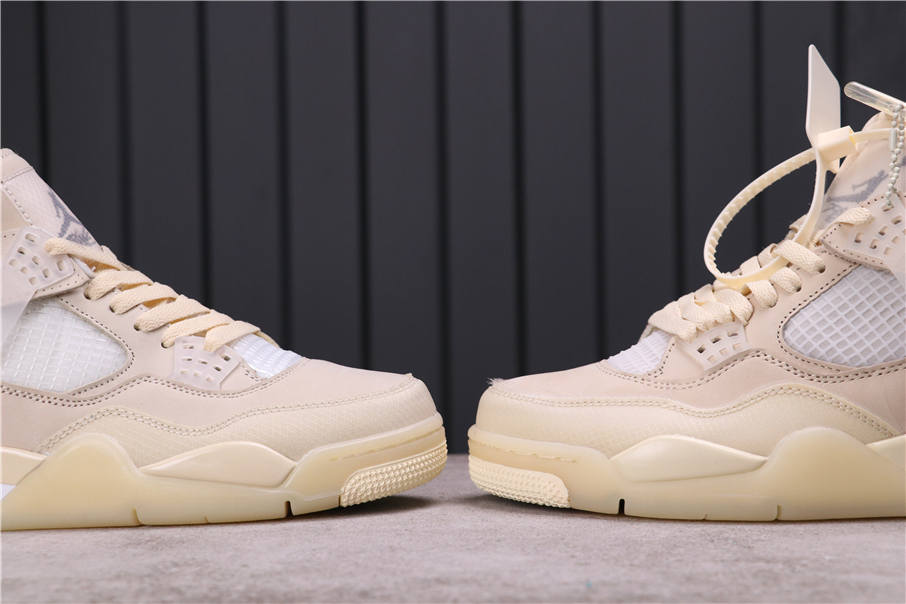 84USD OFF-WHITE x Air Jordan 4 Sail SP AQ9129-002 40-46