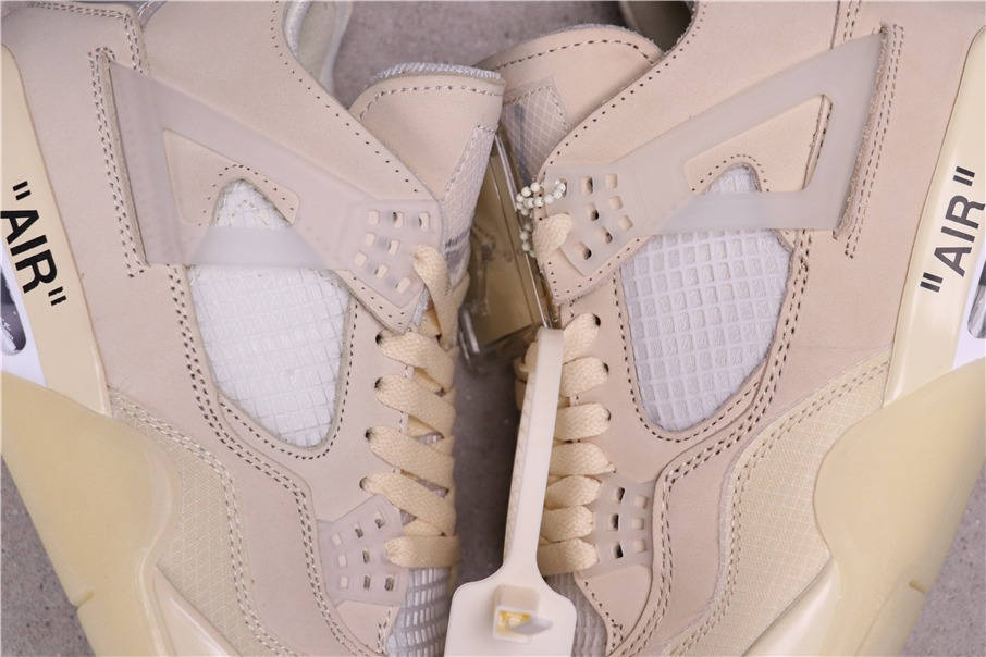 84USD OFF-WHITE x Air Jordan 4 Sail SP AQ9129-002 40-46