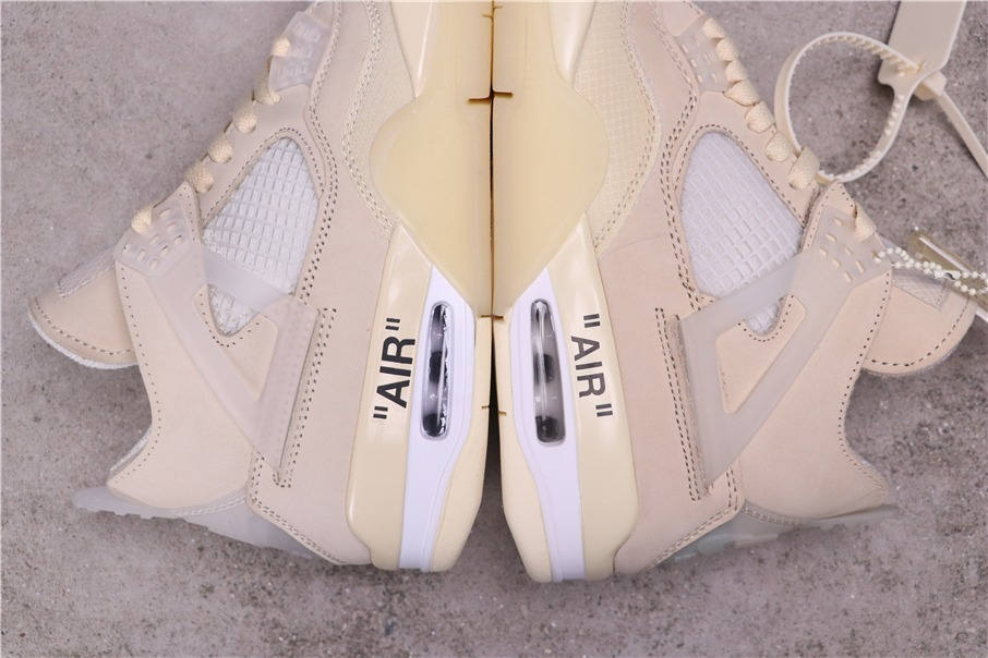 84USD OFF-WHITE x Air Jordan 4 Sail SP AQ9129-002 40-46