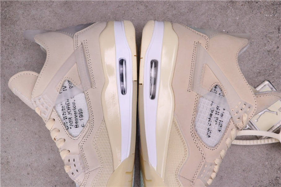 84USD OFF-WHITE x Air Jordan 4 Sail SP AQ9129-002 40-46
