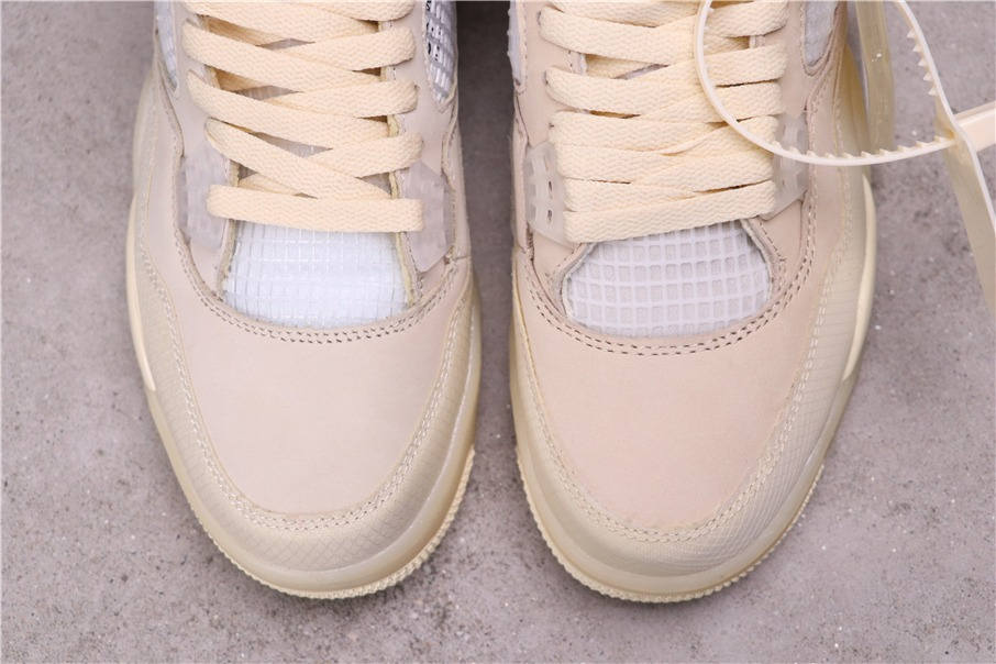 84USD OFF-WHITE x Air Jordan 4 Sail SP AQ9129-002 40-46