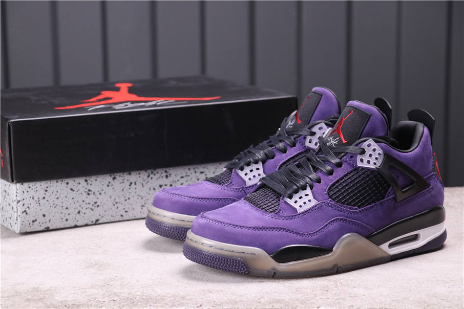 84USD Travis Scott x Air Jordan 4 Purple 308497-510 40-46