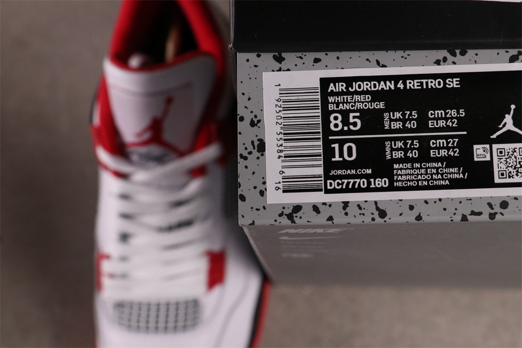 US$62 Air Jordan 4 Fire Red DC7770-160 Size 40-47.5
