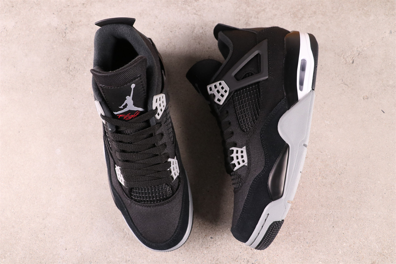 US$70 Air Jordan 4 Black Canvas DH7138-006 Size 40-47.5