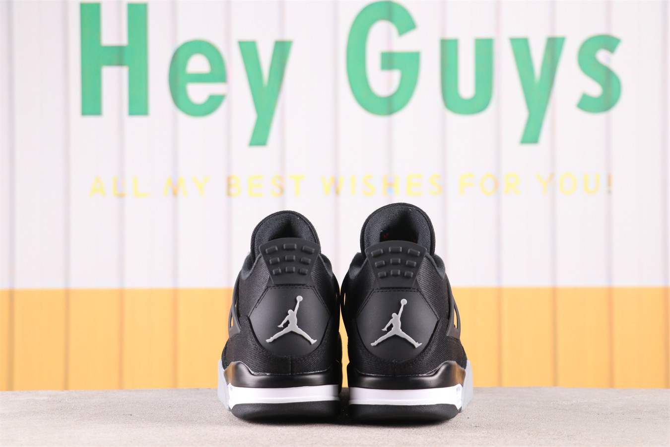 US$70 Air Jordan 4 Black Canvas DH7138-006 Size 40-47.5