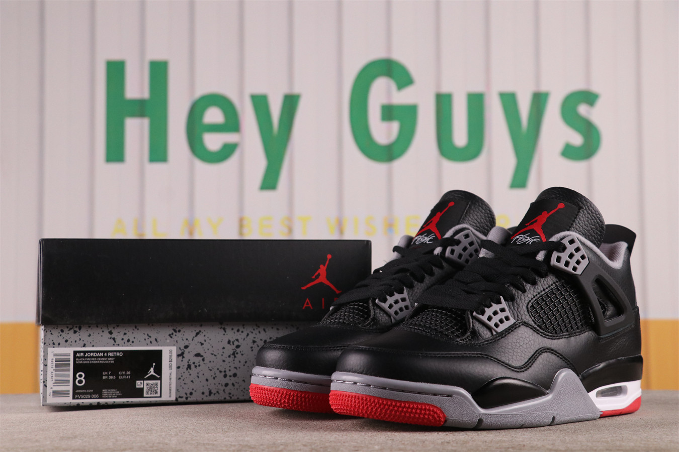 US$70 Air Jordan 4 Bred Reimagined FV5029-006 Size 36-47
