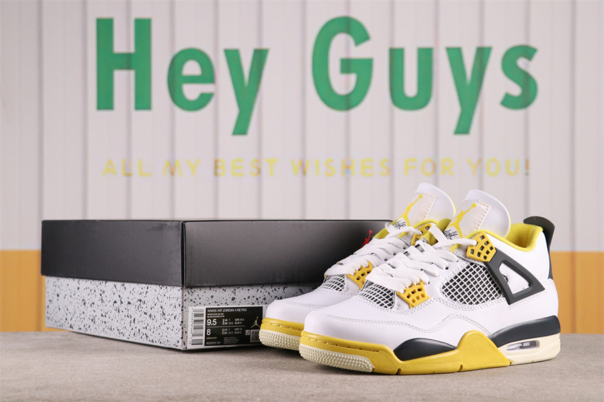 US$70 Air Jordan 4 Vivid Sulfur AQ9129-101 EU Size 36-47.5