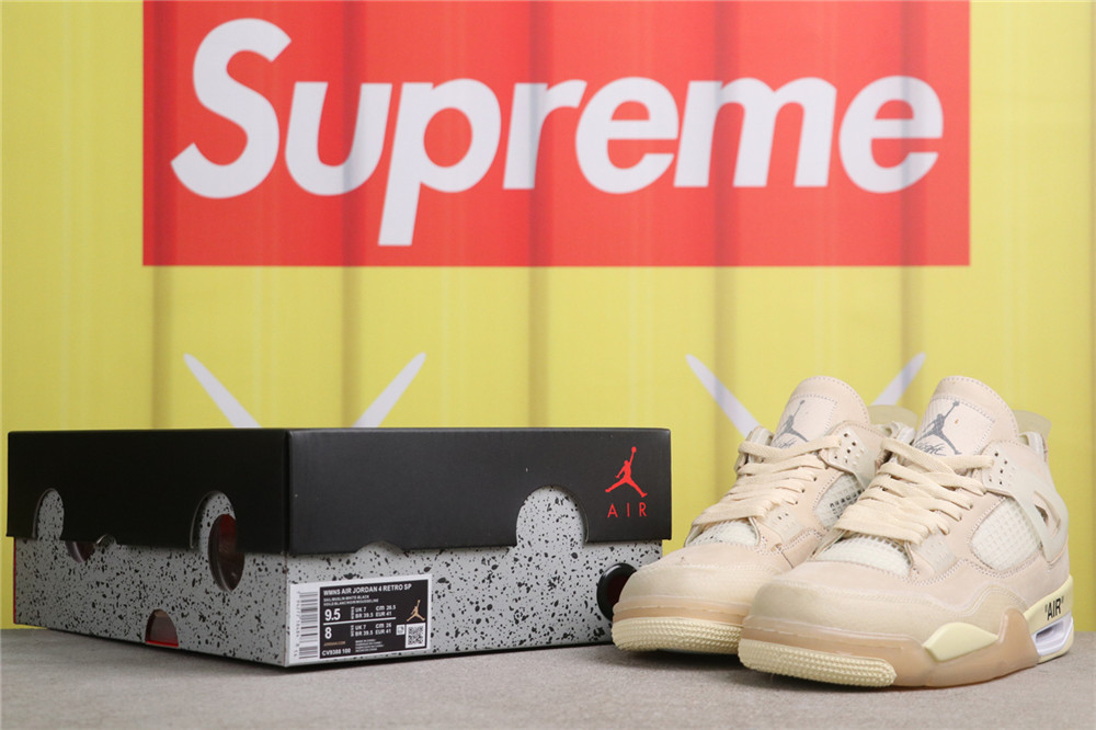 USD$66 Air Jordan Off-White x Air Jordan 4 SP Sail CV9388-100 联名米黄 Size 36-47.5 USD$66 Air Jordan Off-White x Air Jordan 4 SP Sail CV9388-100 联名米黄 Size 36-47.5