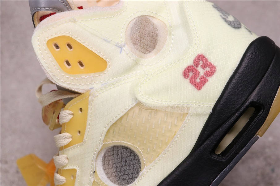 $100 OFF-WHITE x Air Jordan 5 Sail DH8565-100 Size 40-47.5
