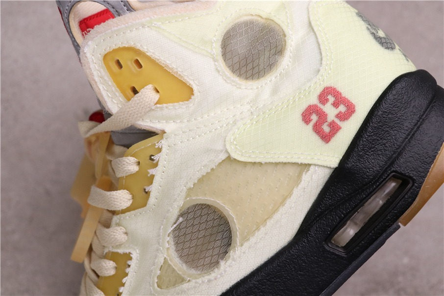 100USD AJ5 OFF-WHITE x Air Jordan 5 Sail DH8565-100 Size 40-47