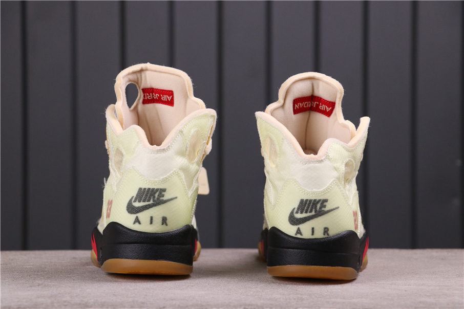 100USD AJ5 OFF-WHITE x Air Jordan 5 Sail DH8565-100 Size 40-47