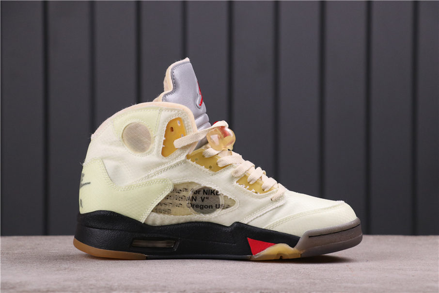 100USD AJ5 OFF-WHITE x Air Jordan 5 Sail DH8565-100 Size 40-47