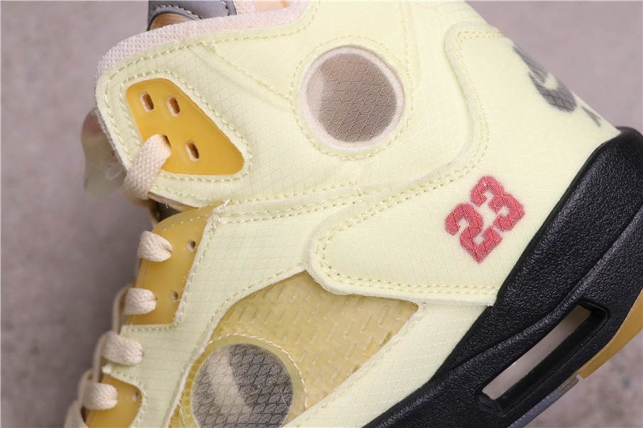 62USD OFF-WHITE x Air Jordan 5 “Sail”DH8565-100 40-46