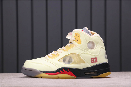 62USD OFF-WHITE x Air Jordan 5 “Sail”DH8565-100 40-46