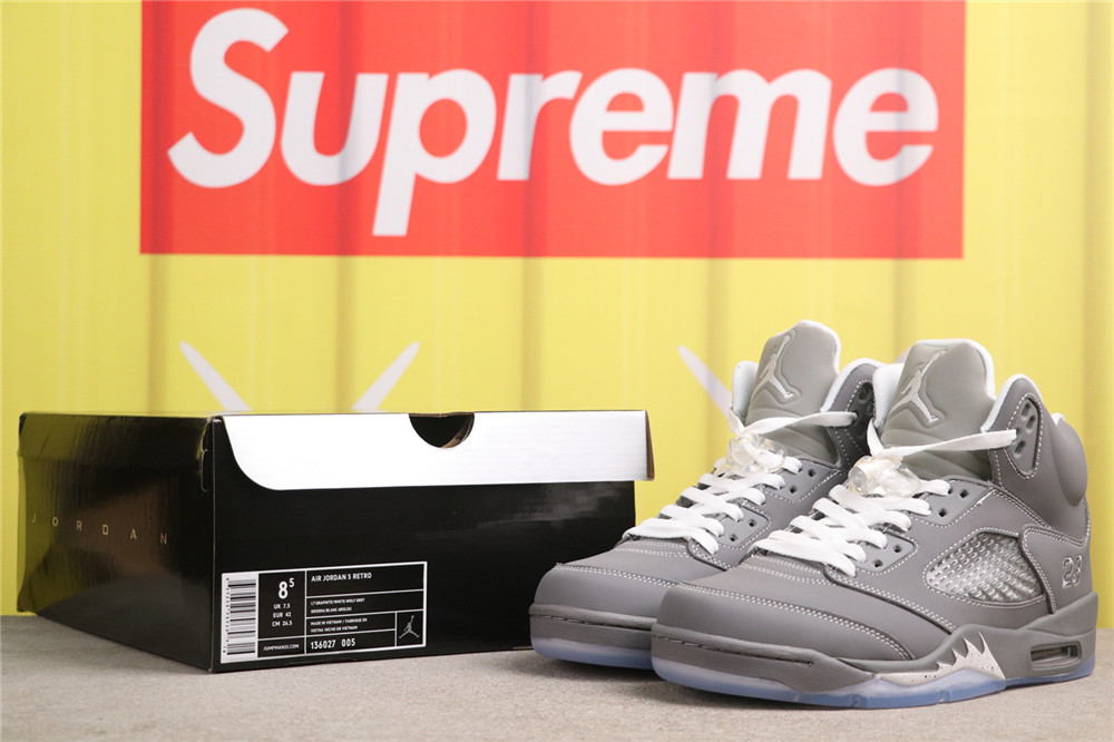 USD$75 Air Jordan 5 Light Orewood Brown 136027-005 乔5 狼灰 Size 40-48