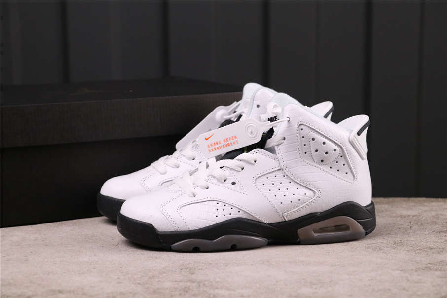 76USD Air Jordan 6 GS Alligator 384665-110 36-43