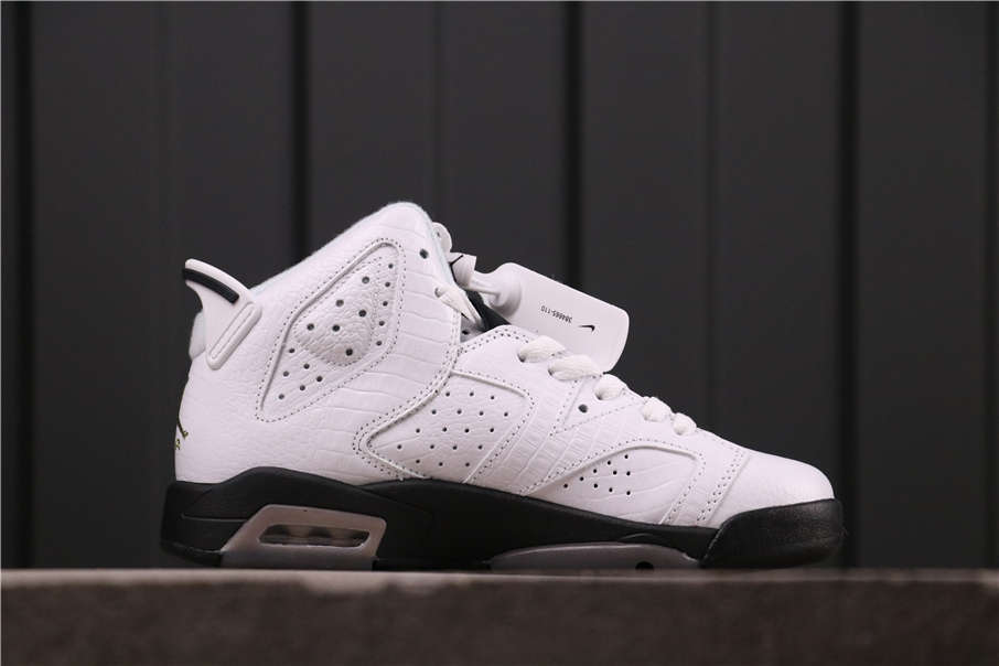 76USD Air Jordan 6 GS Alligator 384665-110 36-43